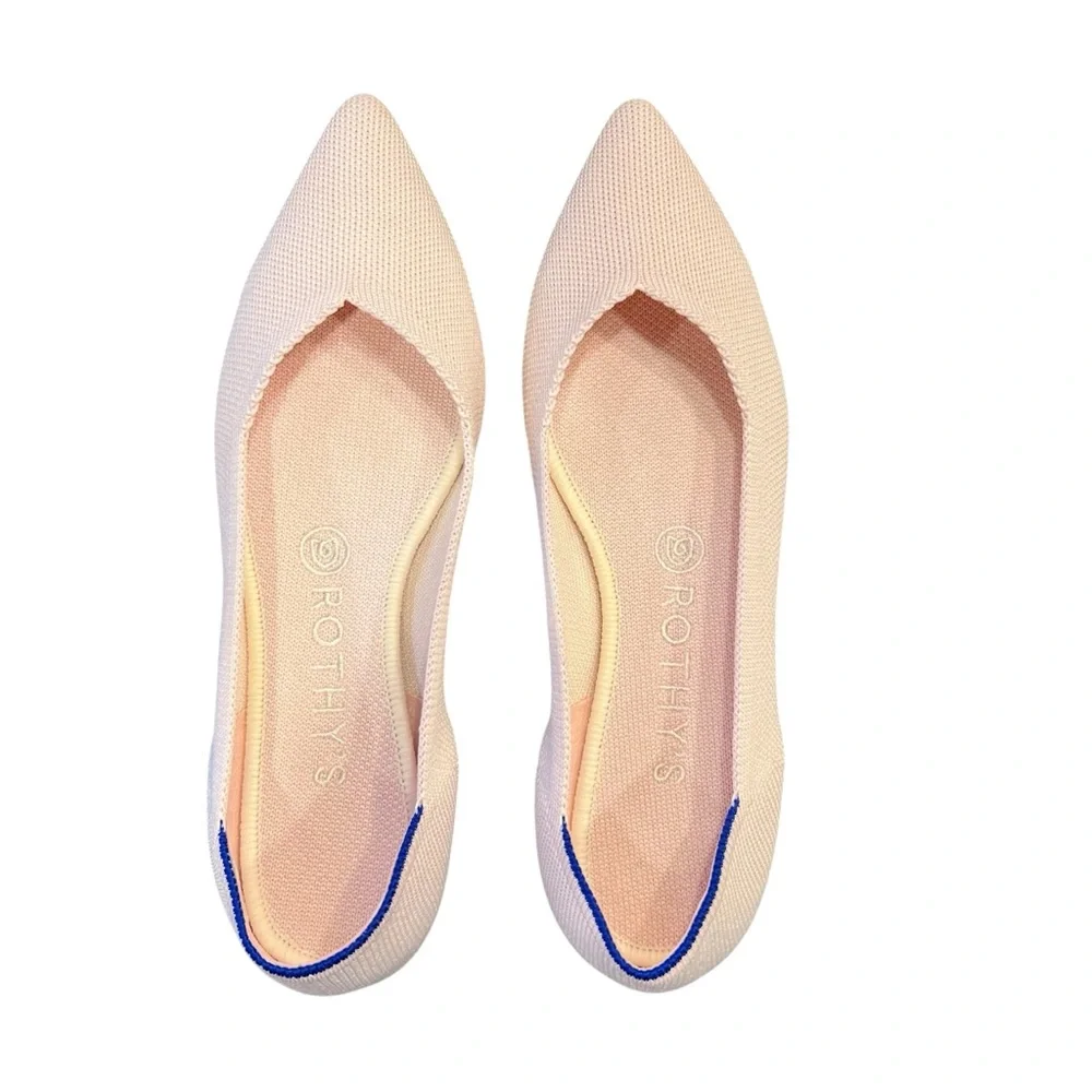 ROTHY’s The Point Ballet Flat Blush Light Pink Women’s Size 8 | Tortoise Shell - Picture 1 of 9